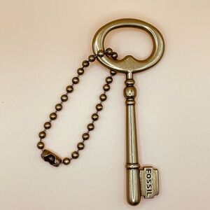 Fossil Bronze Key-Shaped Keychain